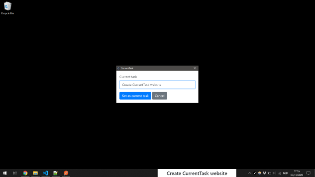 Current task dialog
