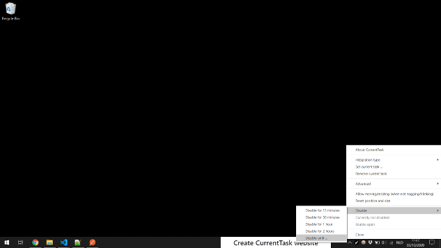 Disable menu